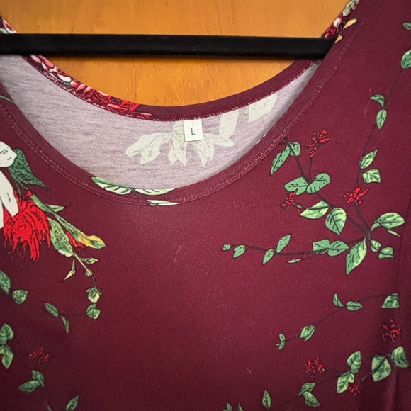 Floral Burgundy Maxi Dress - Picture 3 of 8